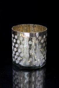   4"D x 4"H SMALL MERCURY GLASS CANDLE HOLDER [513330]